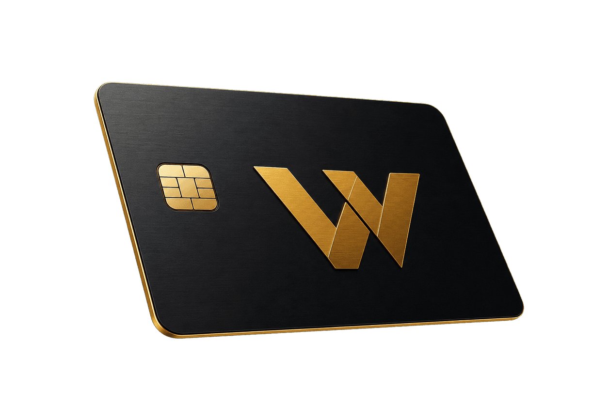 Black and gold WorldStreet payment card