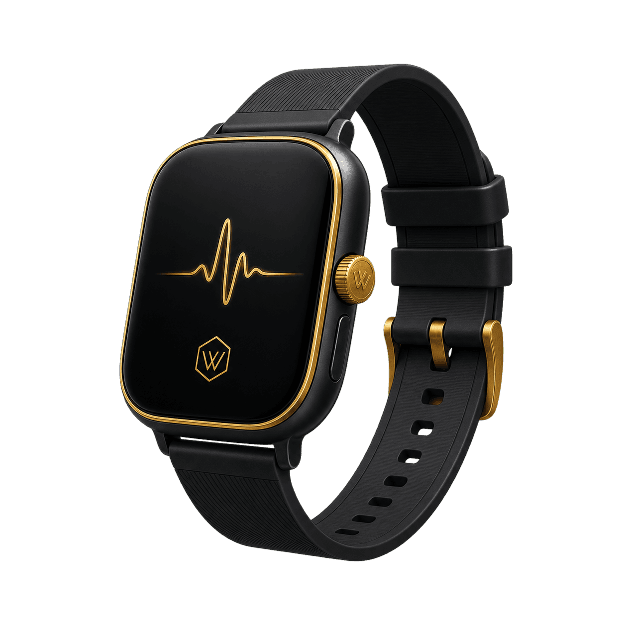 Black and gold WorldStreet smart watch
